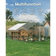 thumbnail image 5 of Large Metal Chicken Coop, Chicken Run for 6/10 Chickens, Outdoor Walk in Poultry Cage with Waterproof and Anti-UV Cover, 6.6 x 9.8 x 6.6 Ft, 5 of 6
