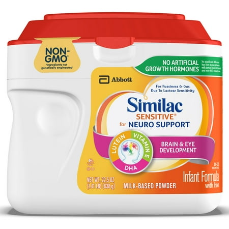 Similac Sensitive for Neuro Support Infant Formula with Iron Baby Formula 1.41 lb (Best Formula For Spit Up And Fussiness)