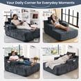 thumbnail image 2 of Oversized Chaise Lounge Chair Indoor, Sleeper Sofa Bed with 64" Long Lounge Surface, No Assembly Boneless Corduroy Upholstered Chaise with Side Pockets for Apartment & Living Room, 2 of 10