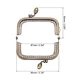 thumbnail image 2 of Uxcell Metal Purse Frames, 3.35" 3Pack Kiss Lock Clasp Frame for Coin Bag DIY, Bronze, 2 of 6