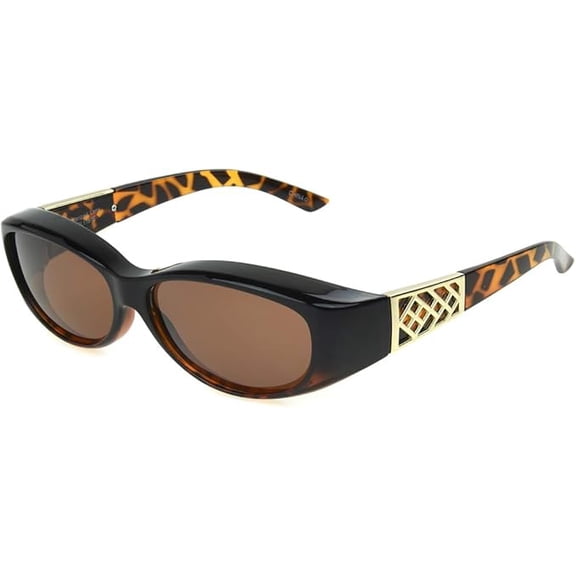 Dioptics Unisex-Adult Solar Shield Andrea Fit-Over Sunglasses - Polarized Brown - 57mm Lens Width