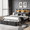 Upholstered, variant on Satifur Queen Bed Frame with 2 Drawers & Headboard Storage Shelf, Noise Free, Black