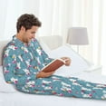 thumbnail image 6 of Hirioo Rabbit And Rainbow for Men's Pajama Sets 2 Piece Pjs Men's Long-Sleeved Pajama Set Button Down Sleepwear,S-XXL-XX-Large, 6 of 7