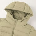thumbnail image 4 of Itsame Women Puffer Jackets Hood Winter Coats New Solid Color Casual Cotton for Women Waterproof Jacket Khaki Size S, 4 of 7