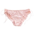 thumbnail image 3 of VISALY Cheeky Panties Lace Panties Ladies Panties Ice Silk Seamless Panties Solid Color Lace Panties Low Waist Ribbon Briefs Silk Panties Seamless Underwear For Women Panties For Women Hot Pink M, 3 of 3