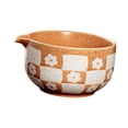 thumbnail image 3 of Tazón de matcha con boquilla, ideal como regalo para el hogar o la oficina. Perfecto para amigos o familiares. Chawan, té tradicional. Beige Naranja, 3 of 9