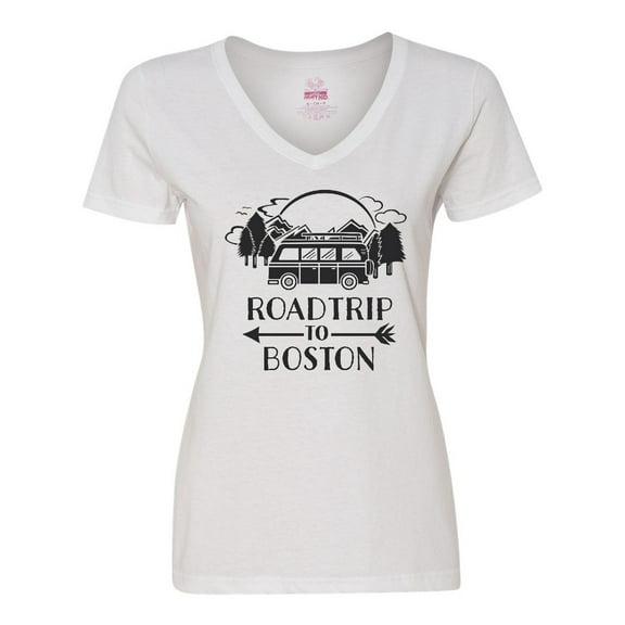 Inktastic Road Trip To Boston Women's V-Neck T-Shirt