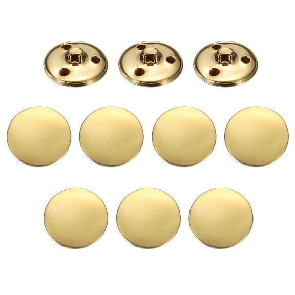 Uxcell 10pcs Metal Antiqued Button 25mm Round Metal Sewing Buttons Gold