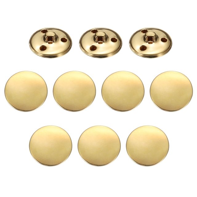 Uxcell 10 piezas de botones de metal antiguos de 25 mm, botones de costura redondos de metal dorado