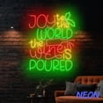 thumbnail image 4 of Handmadetneonsign Joy To The World The Wine Is Poured Neon Sign, Christmas Holiday Wine Led Sign, Funny Xmas Quote Decor 82082, 4 of 5