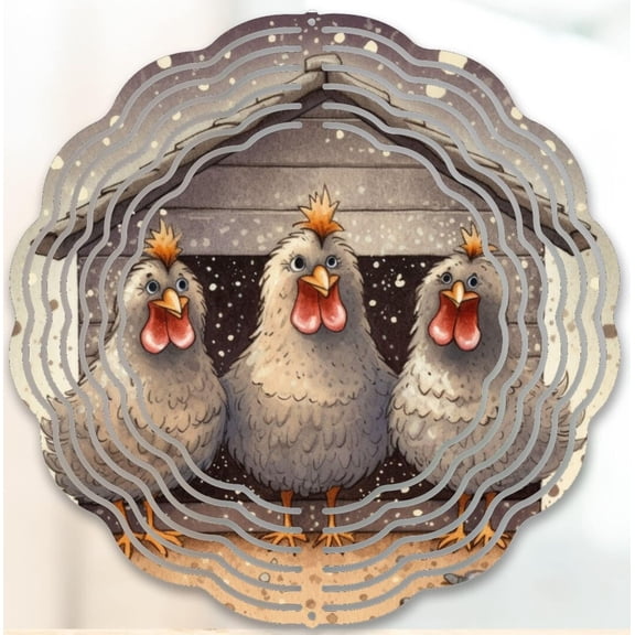 Chicken 10-Inch Wind Spinner, Farmhouse Outdoor Garden Yard Décor