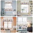 thumbnail image 3 of Kitchen Window Curtains Valance and Tier Set, Pastoral Colorful Wild Flower Rod Pocket Tier Curtains and Valance 3 Piece Set, Summer Watercolor Plant Window Treatment for Bedroom Living Room, 3 of 9