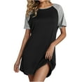 thumbnail image 3 of Bovxnpu Nightgowns for Women, Women Sleep Shirts Short Sleeve Nightshirt Pullover Nightdress Soft Sleepwear, 3 of 8