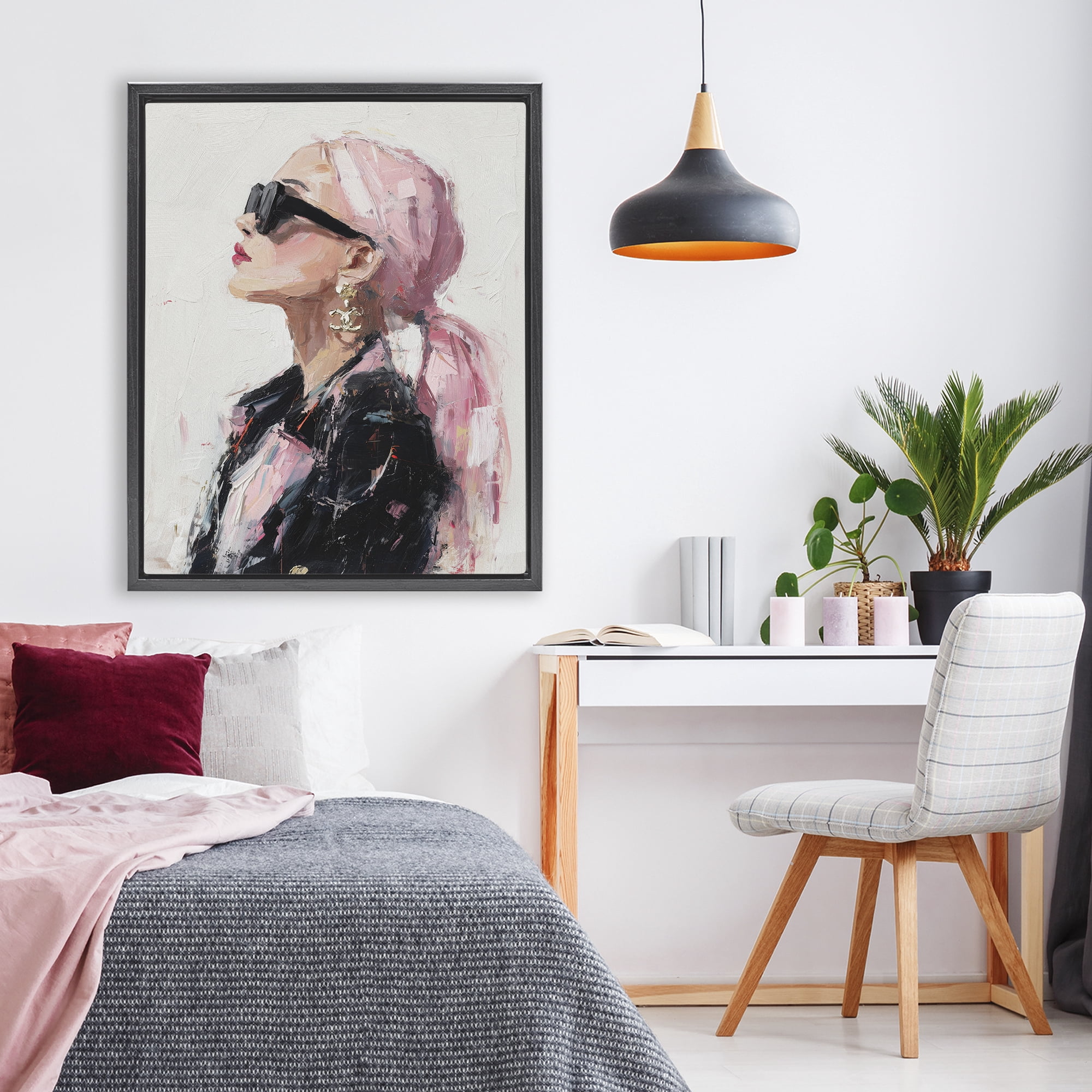 Stupell Industries Pink Daydream Impression Black Framed Floater Canvas Wall Art, design by Svetlana Aleynikova