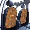 thumbnail image 3 of Naloa Autumn Maple Leaf Stripes 2Pcs Anti-Kick Back Seat Cover Kick Mat, Car Seat Protector with 3 Storage Pockets, 3 of 8