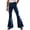 Dark Blue, variant on Men Plaid Flare Pants Retro Bell Bottom Wide Leg Trousers With Belt Loops, Party Street Style, Dark Blue, Size S