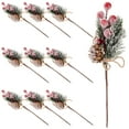 thumbnail image 2 of LOLIPPYY ULTNICE 10pcs Small Artificial Pine Picks with Red Berry and Pine Needles for Christmas Wreaths, Flower Arrangements, and Holiday Decor, 2 of 7