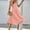 Pink, variant on Ladies Dress Womens V Neck Vest Short Sleeve Mini Dress Elastic Waist A-Line Flowy Dresses
