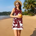 thumbnail image 3 of Easygdp Christmas Buffalo Plaid para Vestido Transpirable de Mujer, Vestido Suelto de Manga Corta con Pliegues y Bolsillos para el Verano, 3 of 7