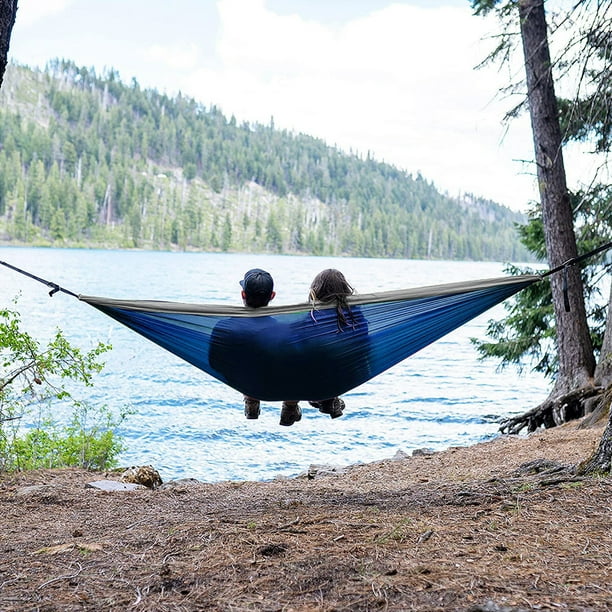 Hamaca para acampar hamaca doble para 2 personas hamacas al aire libre portátiles para caminar mochilero de viaje patio trasero