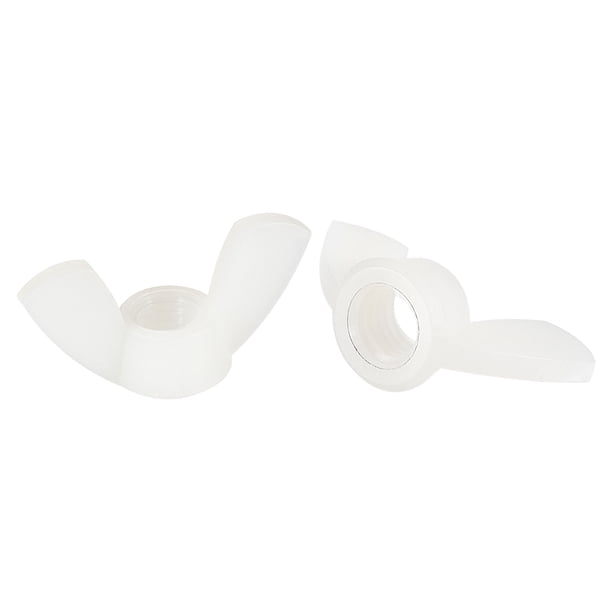 Tuercas de ala M8 Tuerca mariposa Nylon Blanco Paquete de 50