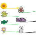thumbnail image 4 of 7Pcs Reusable Silicone Straw Tips Drinking Straws Tips Covers Cartoon Straw Toppers, 4 of 7