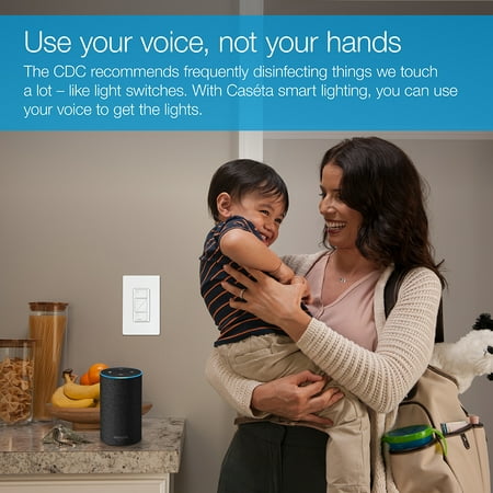 Lutron - Caseta Wireless Smart Lighting Dimmer Switch Starter Kit - White