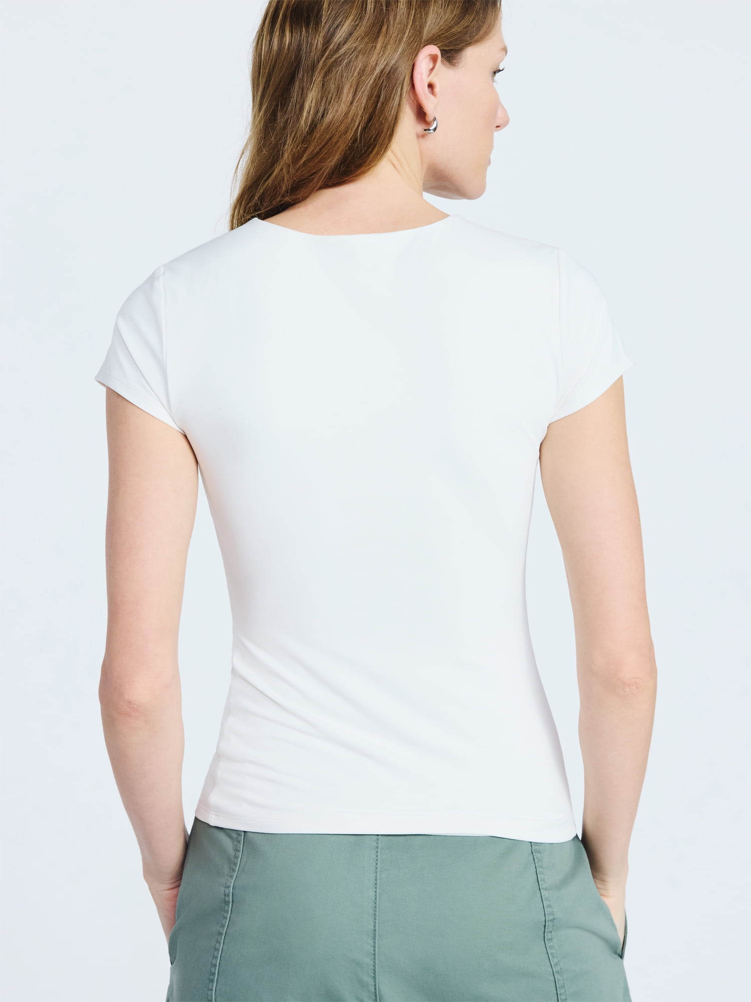 Scoop Women's and Women's Plus Ultimate Refined Contour V Neck Tee, Sizes XS-4X