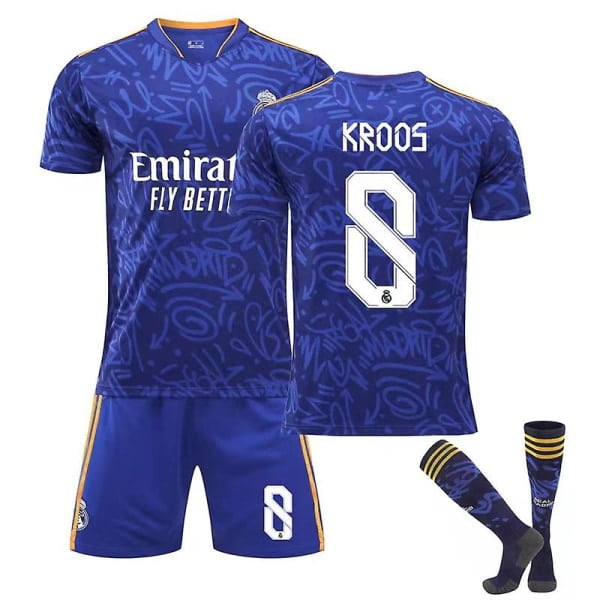 Real Madrid Borta Kungliga Fotbollsdräkter Fotbollströja T-shirt 22/23 Vuxna barn - high quality 8 Kroos L