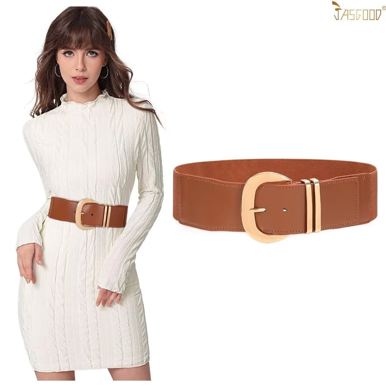 JASGOOD Women Elastic Wide Belts Stretchy Waist Cinch Belt  display picture 1