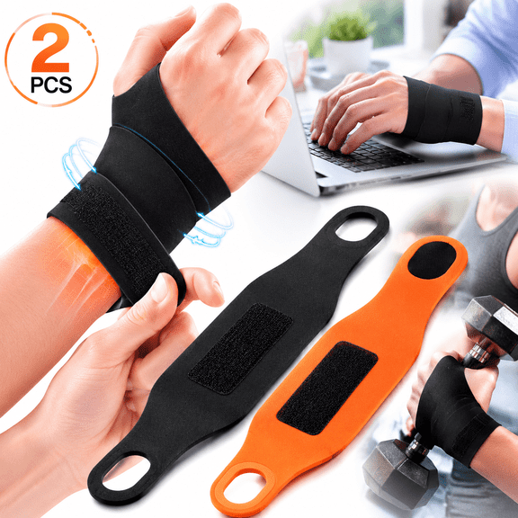 Ustris 2 Pcs Wrist Brace Strap, Wrist Brace for Carpal Tunnel Night Support, Ultra-Thin Elastic Compression Wrist Wraps for Left Right Hand Fitness Sports Tennis