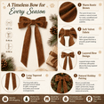 thumbnail image 2 of Brown Velvet Christmas Bow with Long Tails for Gift Wrapping, Tree and Wreath Decor, 2 of 7