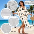 thumbnail image 6 of Xoenoiee Dog Paw Bone Heart Pattern Caftans for Women V-Neck Moomoo Dresses 70s Kaftan Dress Batwing Sleeve Bikini Cover up Lightweight Loungewear Maxi Dress, 6 of 7