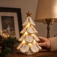 thumbnail image 6 of Vintage Lighted Christmas Tree Figurine, Christmas Tree Village with Warm Lights, Table Christmas Tree with Lights, Mini Tabletop Decor Warm Glow Home, Nostalgic Winter Pines Gift, color, 6 of 6