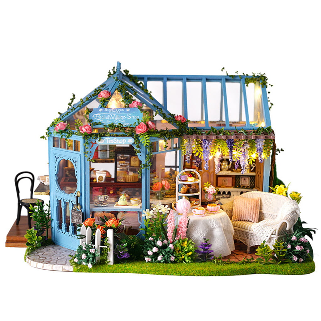 Sakura Garden GuDoQi DIY Miniature Dollhouse Kit Miniature House Kit 1:24 Scale Great Handmade Crafts Gift for Valentine's Day Birthday Tiny House kit with Furniture and Dust Proof 
