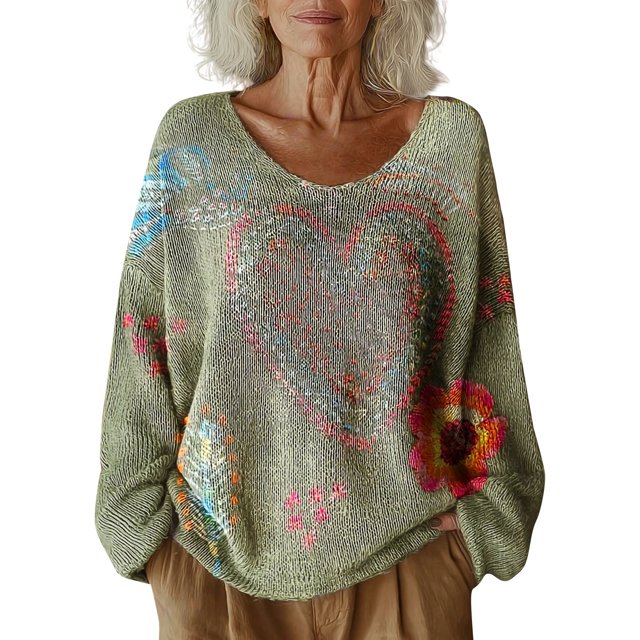 WZXFASHION Women's Pattern Printed Casual Pullover Sweater Up To 50% Off athletic zip up hoodie