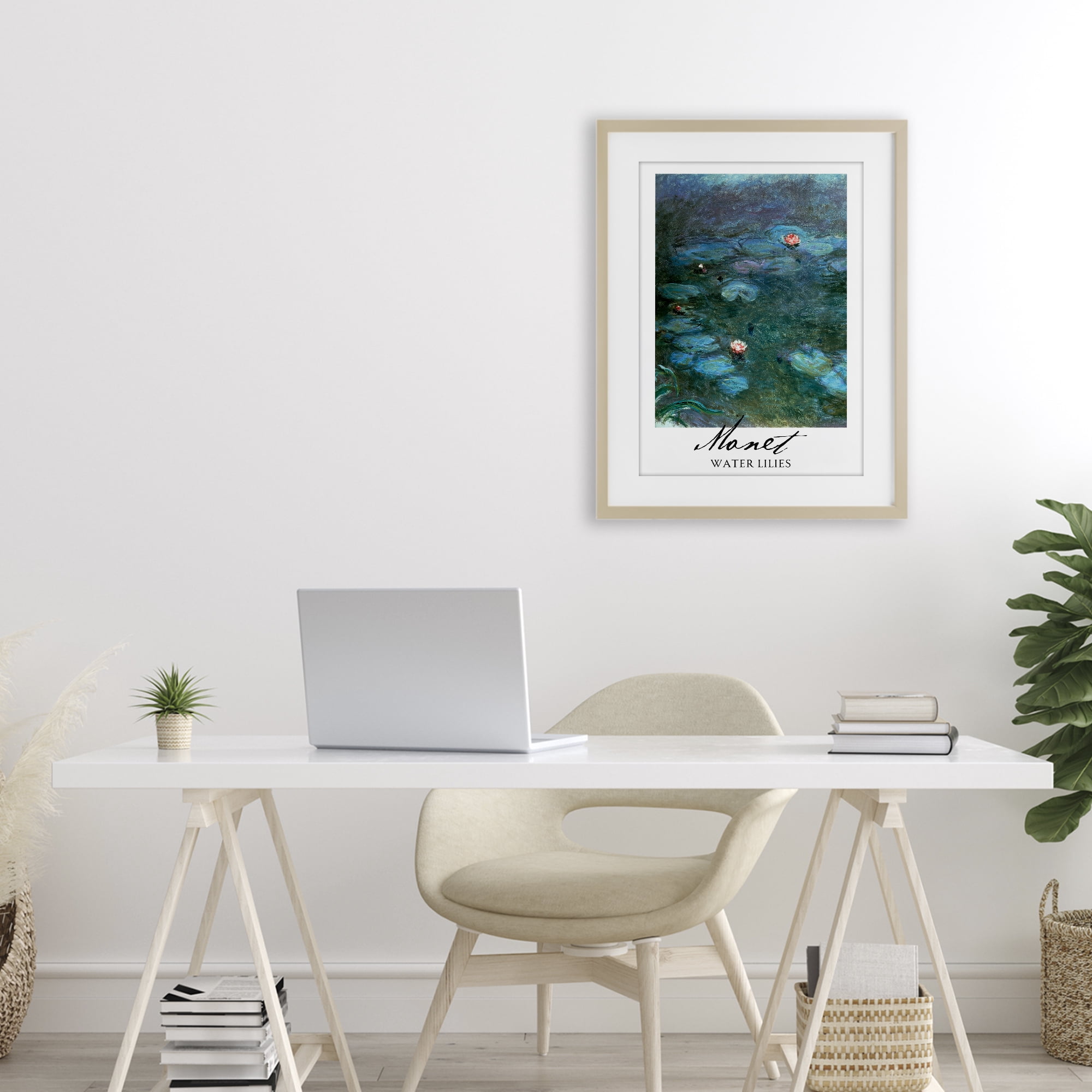 Stupell Industries Monet Water Lilies Birch Framed Print Under Glass, design by Vintage Hustle