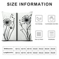 thumbnail image 5 of Orinice  Black and White Throw Pillow Cushion Cover, Meadow Flowers with Abstract Dandelions in Countryside Artwork, Decorative Square Accent Pillow Case,  White, 5 of 5
