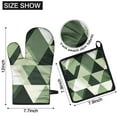thumbnail image 6 of Green and Beige Modern Art Geometric Kitchen Oven Mitt and Pot Holder Sets 2 Pcs for Baking, Cooking and Grilling, Heat Resistant Up To 392 °F, 6 of 7