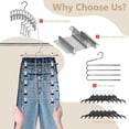 thumbnail image 3 of Perchas, perchas para pantalones, organizador de armario para colgar que ahorra espacio, perchas para faldas de 6 niveles con gancho giratorio de 360°, perchas para ahorrar espacio con clips, organiza, 3 of 5