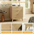thumbnail image 4 of 3 Drawer Fluted Nightstand for Bedroom, Modern Wood Chest of Drawers with Curved Profile, Fluted Dresser & Wood Drawer Organizer for Bedroom and Hallway, 4 of 7