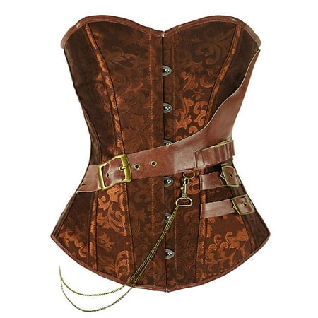 

Klzjd Women s Steampunk Gothic Lace Up Boned Overbust Bustier Clubwear Body Shaper
