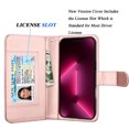 thumbnail image 3 of Tiflook Wallet Case for iPhone 16E 5G 6.1", PU Leather ID Cash Credit Card Slots Holder Carrying Pouch Folio Flip Cover [Detachable Magnetic Hard Cases] Lanyard - Rose, 3 of 6