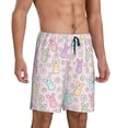 thumbnail image 2 of Kdxio Colorful Bunny Print Mens Sleep Shorts Bottoms Soft Comfy Pajama Wear Pants with Drawstring Pockets, 2 of 7