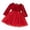X004-Red, variant on Girls Holiday Party Dresses with Glitter Star Print Long Sleeve Crew Neck Cute A-Line Tulle Dress for Christmas and Birthday 5-6 Years