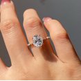 thumbnail image 2 of solitaire jewels 2.75CT Oval Hidden Halo Moissanite Engagement Ring For Women, 14K Yellow Gold, 2 of 6