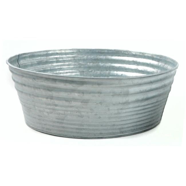 Midwest Design Imports 50938 Galvanized Tin Container, Round Walmart