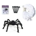 thumbnail image 2 of Hvmvliv Halloween Giant Fake Spider Halloween Scary Giant Spider Set With 40G Webs, 20 Small Plastic Spider, Cobwebs For Window Wall And Yard Outdoor Halloween Decor (1 set), 2 of 9