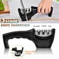 thumbnail image 4 of Kitchen Knife Sharpener Professional 3 Stages, Kitchen Knife Sharpener Manual Sharpening with Stainless Steel Ceramic Diamond Blade, 4 of 9