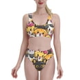 thumbnail image 2 of Picia Cute Cat Cartoon Women's High Waisted Bikini Scoop Neck Swimsuit Two Pieces Bathing Suit-XX-Large, 2 of 8